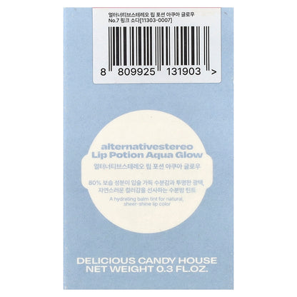 alternativestereo, Lip Potion Aqua Glow, No.7 Pink Soda, 0.3 fl oz (9 ml)