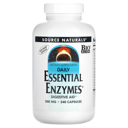 Source Naturals, Daily Essential Enzymes, 500 mg, 240 Veg Capsules