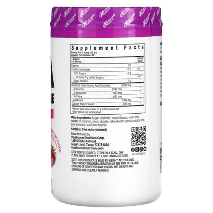 Bluebonnet Nutrition, BCAA & Glutamine, Strawberry Kiwi, 13.23 oz (375 g)