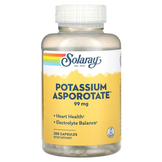 Solaray, Potassium Asporotate, 99 mg, 200 Capsules