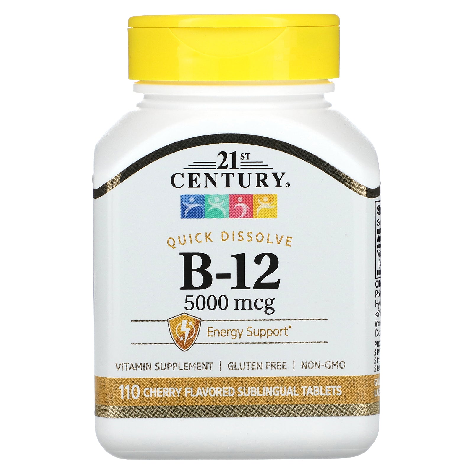 21st Century, B-12, Cherry, 5,000 mcg, 110 Sublingual Tablets