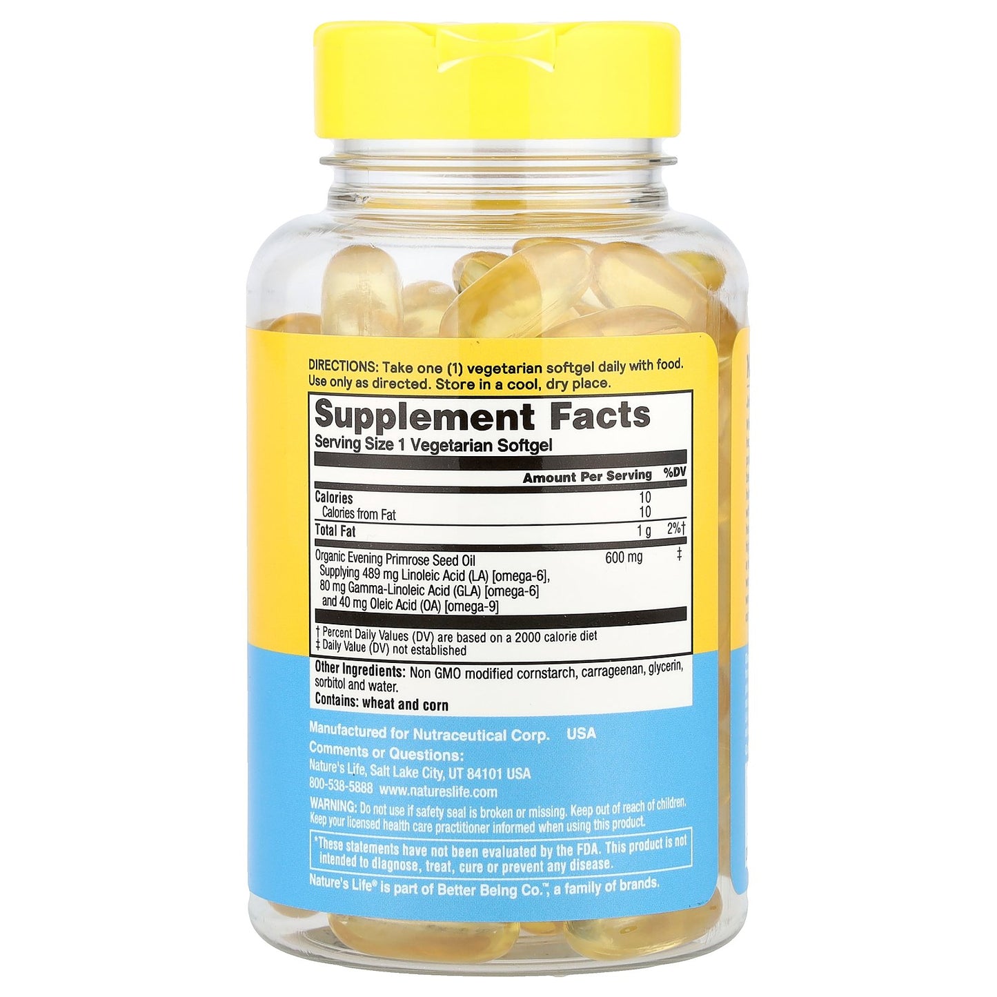 Nature's Life, Evening Primrose Oil, 600 mg , 90 Softgels