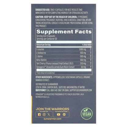 Sunwarrior, Post-Workout, Power & Recovery, 120 Vegan Capsules