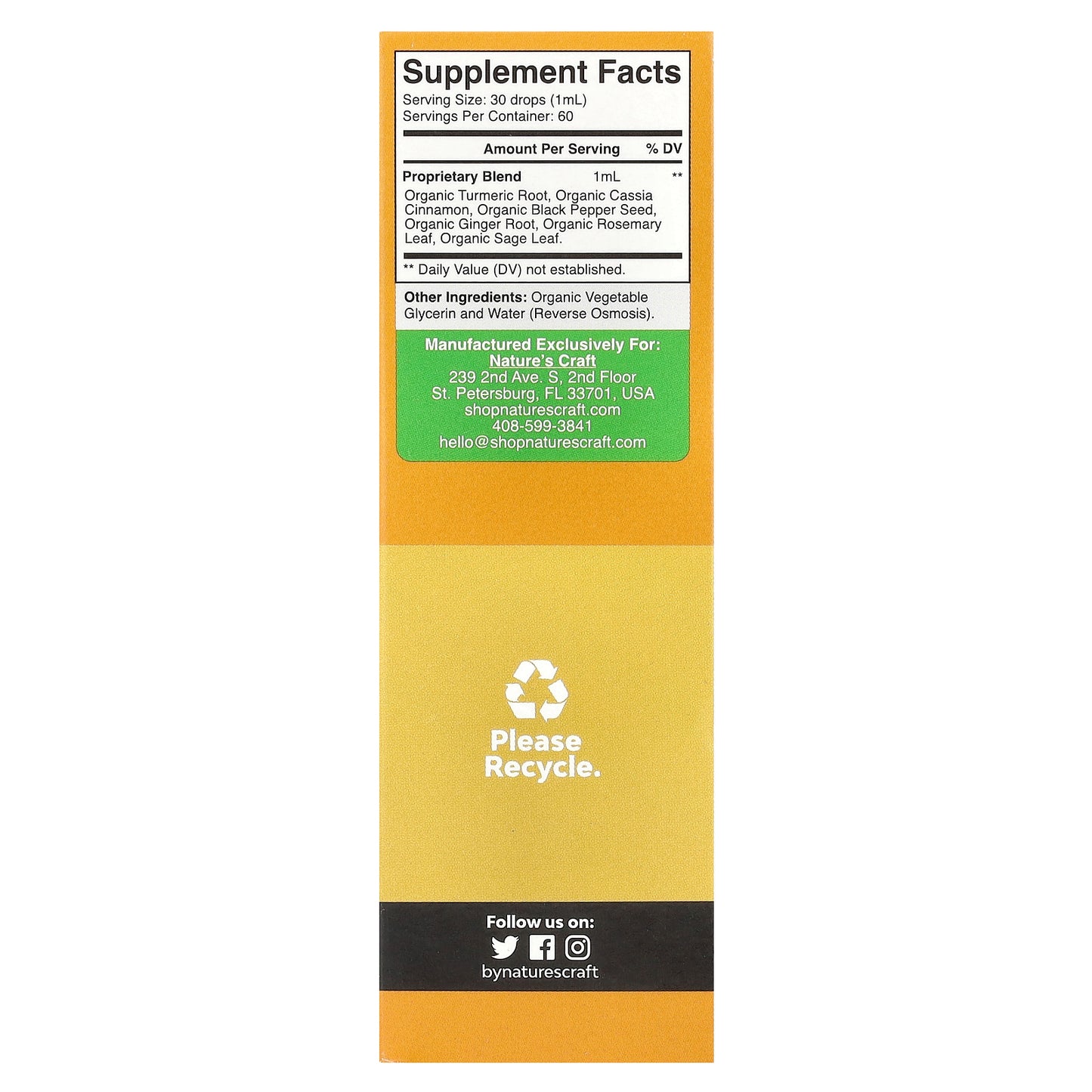 Nature's Craft, Turmeric Complex, Alcohol-Free, Naturally Sweet , 60 ml