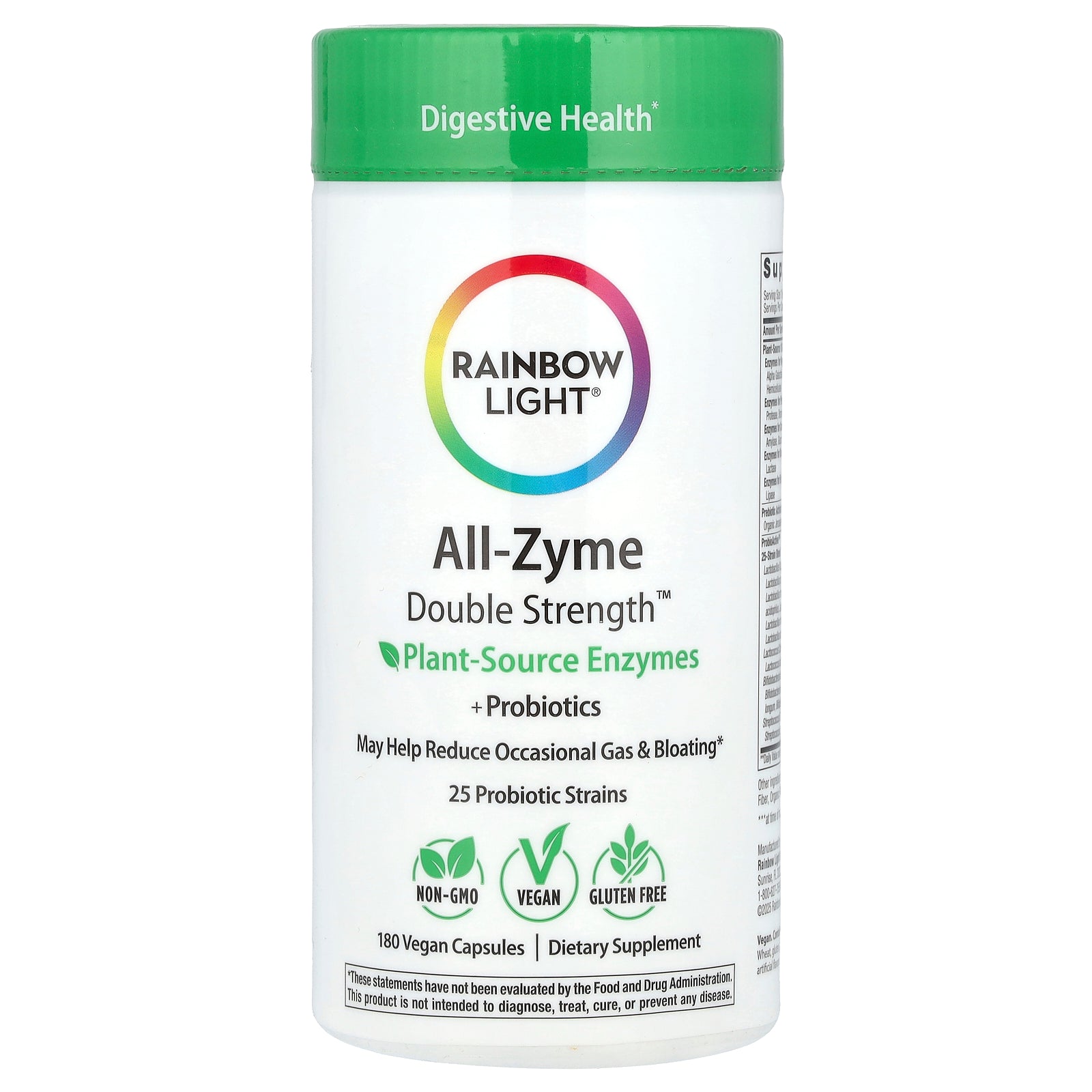 Rainbow Light, All-Zyme™, 180 Vegan Capsules