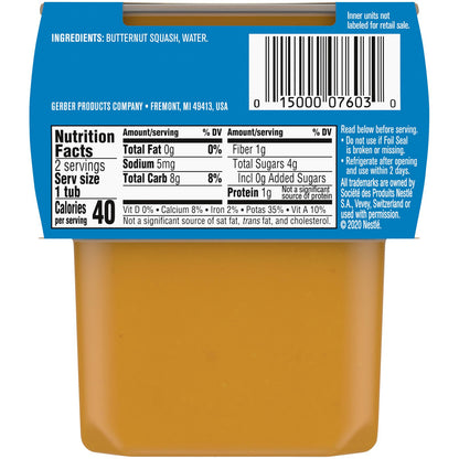 Gerber, Natural for Baby, 2nd Foods®, Butternut Squash, 2 Pack, 4 oz (113 g) Each