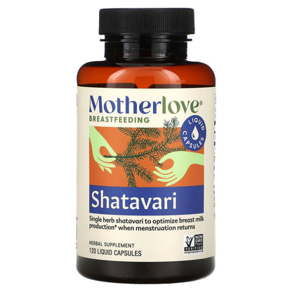 Motherlove, Breastfeeding, Shatavari, 120 Liquid Capsules