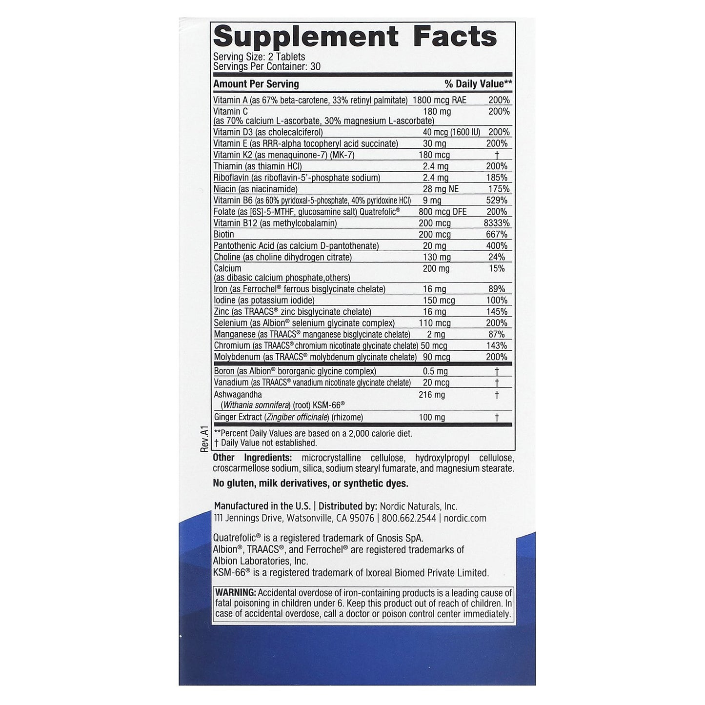 Nordic Naturals, Women's Multivitamin, 60 Tablets