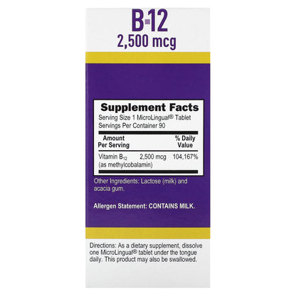 Superior Source, Methylcobalamin B-12, 2,500 mcg, 90 Instant Dissolve Tablets