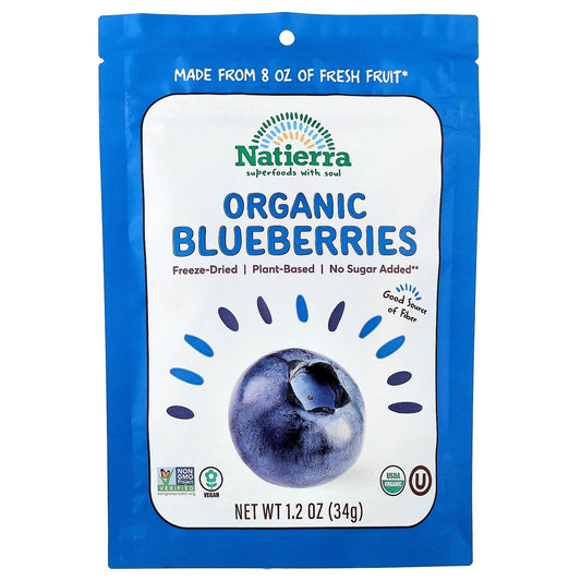 Natierra, Organic Freeze-Dried Blueberries, 1.2 oz (34 g)