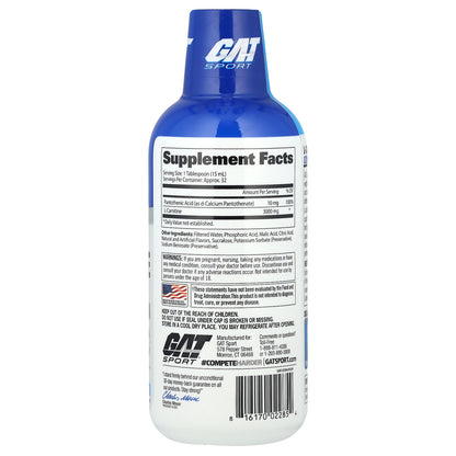 GAT, Sport, L-Carnitine, Blue Raspberry, 16 oz (473 ml)