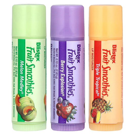 Blistex, Lip Moisturizer, Fruit Smoothies, 3 Sticks, 0.10 oz (2.83 g) Each