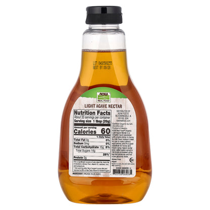 NOW Foods, Real Food, Organic Agave Nectar, Light, 23.28 oz (660 g)