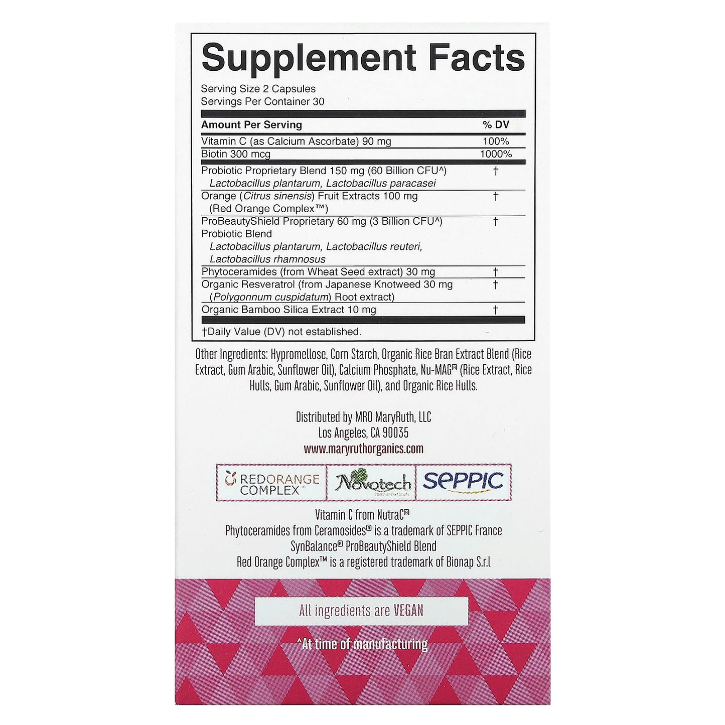 MaryRuth's, Probiotic Beauty+, 60 Capsules