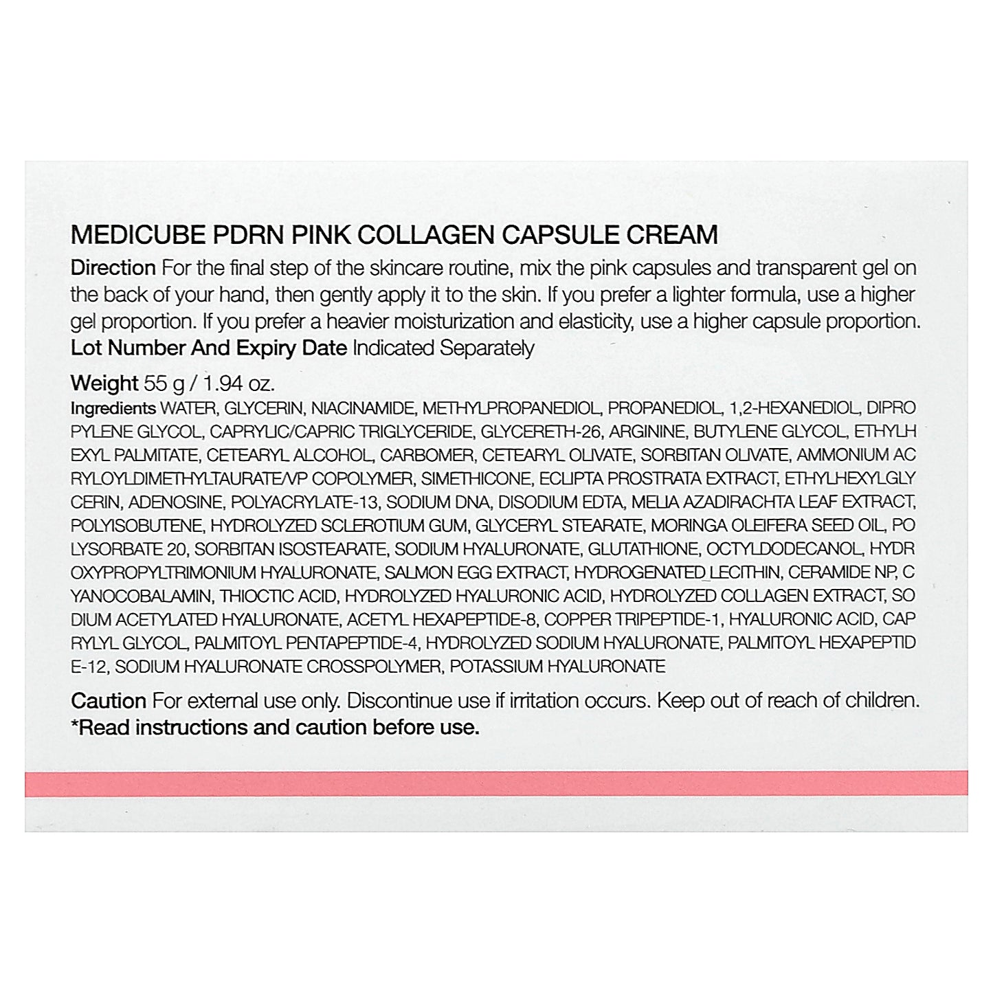 Medicube, PDRN Pink Collagen Capsule Cream, 1.94 oz (55 g)