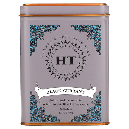 Harney & Sons, HT Tea Blends, Black Currant Tea, 20 Tea Sachets, 1.4 oz (40 g)