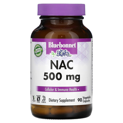 Bluebonnet Nutrition, NAC, 500 mg, 90 Vegetable Capsules