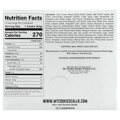 My Cookie Dealer Protein, Protein Cookie, Peanut Butter & Jelly, 12 Cookies, 2.2 oz (63 g) Each