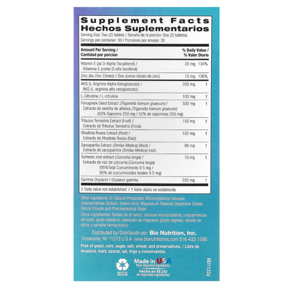 Bio Nutrition, Testosterone Wellness, For Men, 60 Tablets