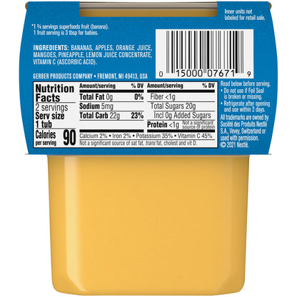 Gerber, Natural for Baby, Wonder Foods™, 2nd Foods®, Banana Orange Medley, 2 Pack, 4 oz (113 g) Each