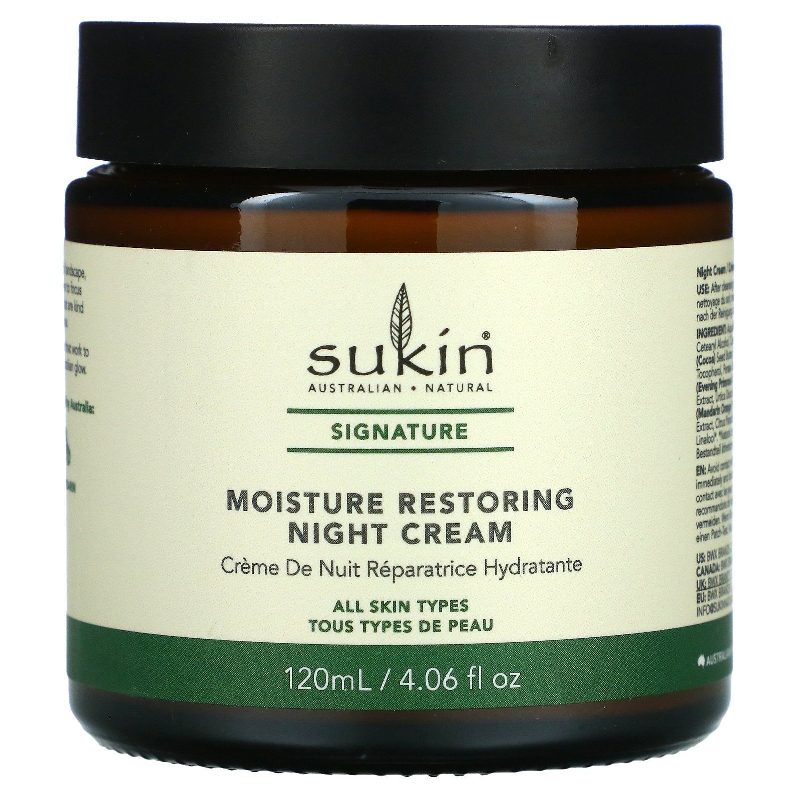 Sukin, Moisture Restoring Night Cream, 4.06 fl oz (120 ml)