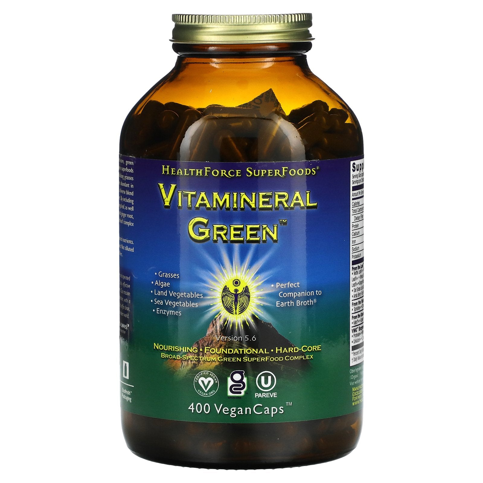 HealthForce Superfoods, Vitamineral Green, Version 5.6, 400 VeganCaps