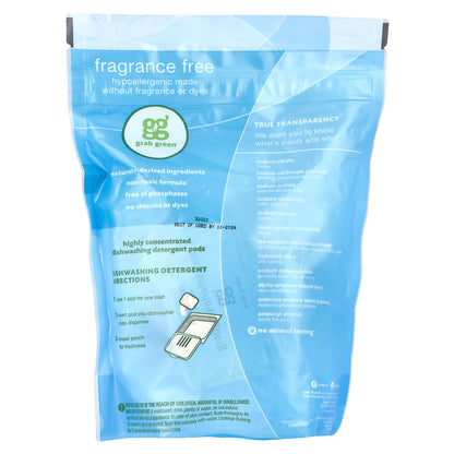 Grab Green, Automatic Dishwashing Detergent Pods, Fragrance Free, 24 Loads, 15.2 oz (432 g)