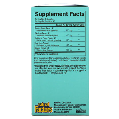 Natural Factors, 3 Brains, The Best-Sleep, 90 Vegetarian Capsules