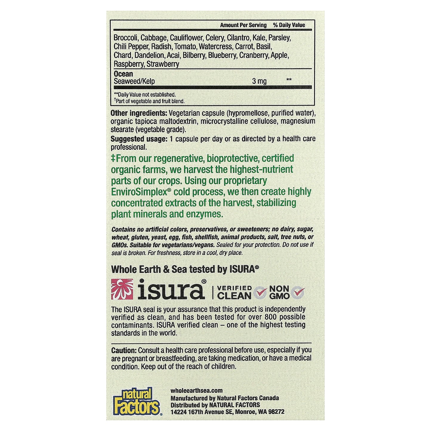 Natural Factors, Whole Earth & Sea®, Men's Multi, 60 Vegetarian Capsules