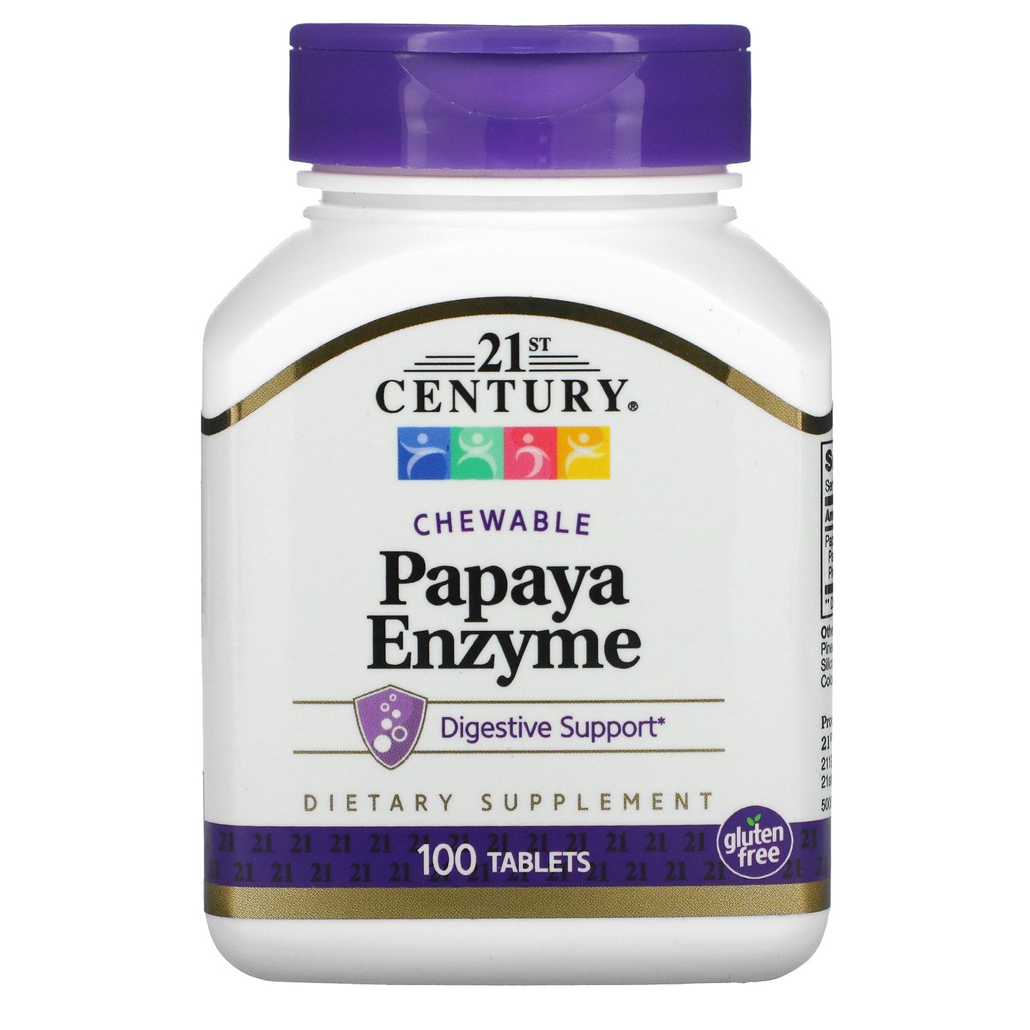 21st Century, Chewable Papaya Enzyme, 100 Tablets
