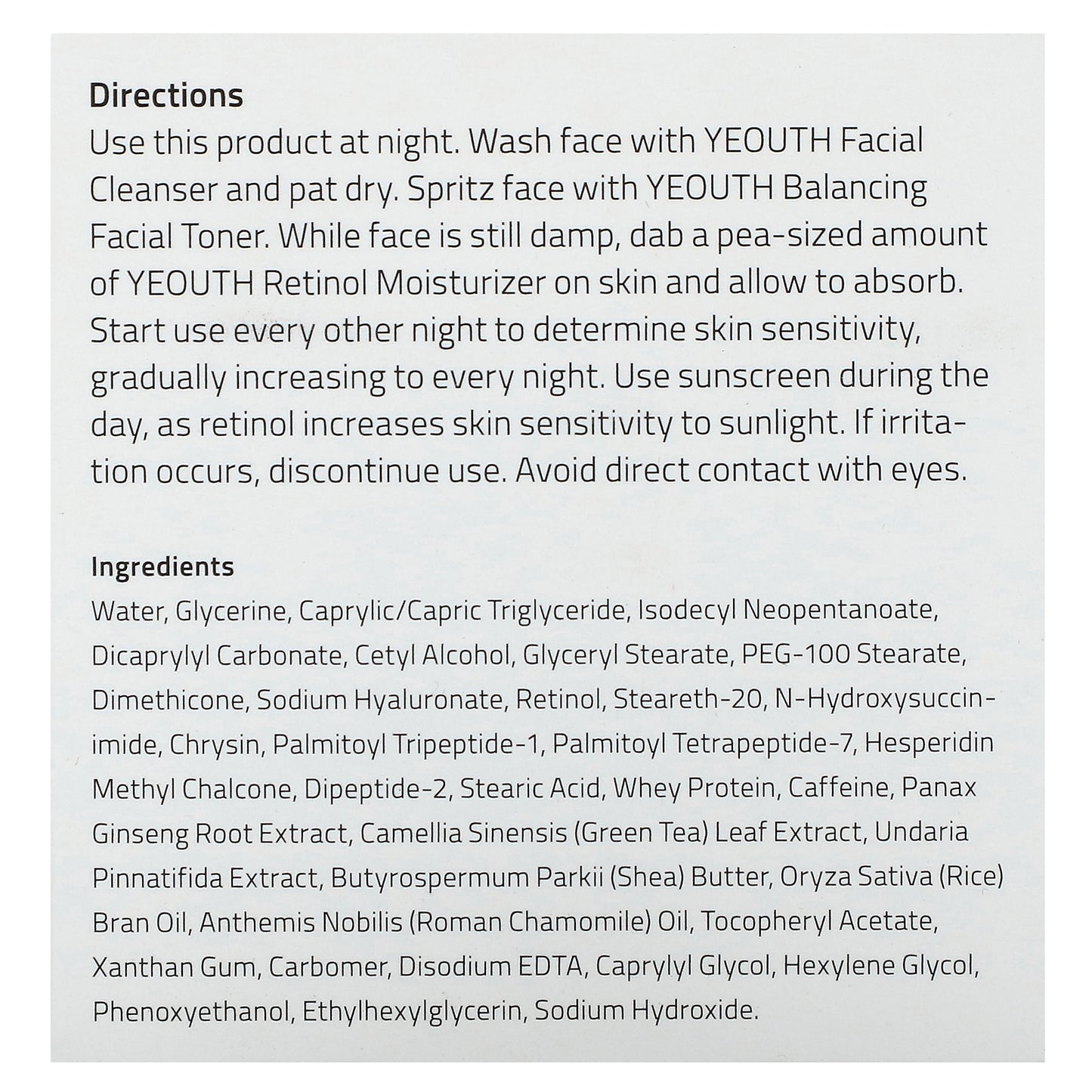 YEOUTH, Retinol Moisturizer, 4 fl oz (118 ml)