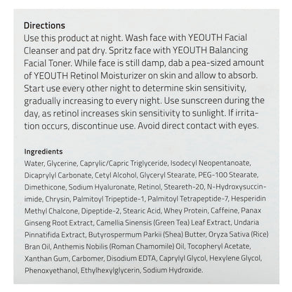 YEOUTH, Retinol Moisturizer, 4 fl oz (118 ml)