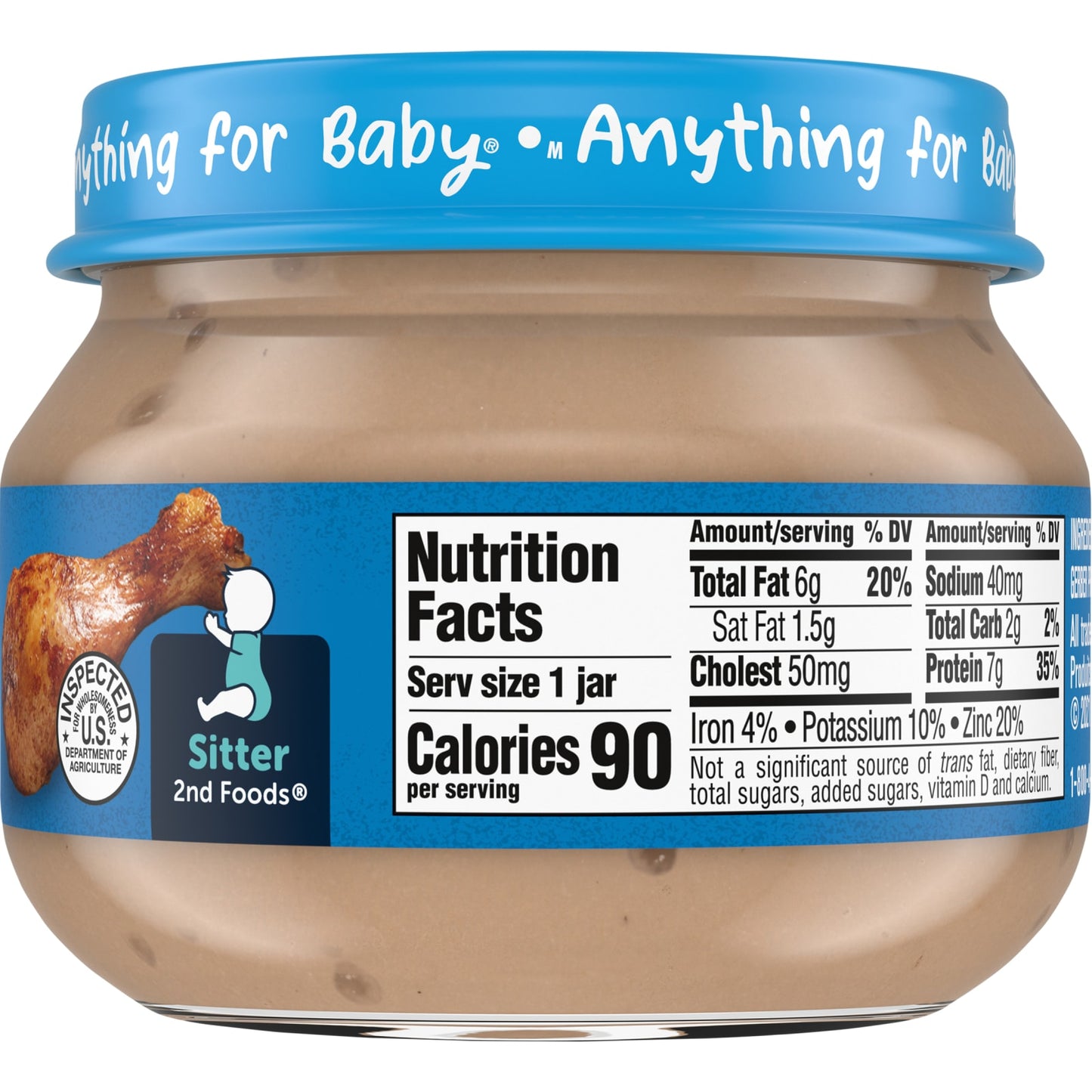 Gerber, Mealtime for Baby, 2nd Foods®, Chicken & Gravy, 2.5 oz (71 g)