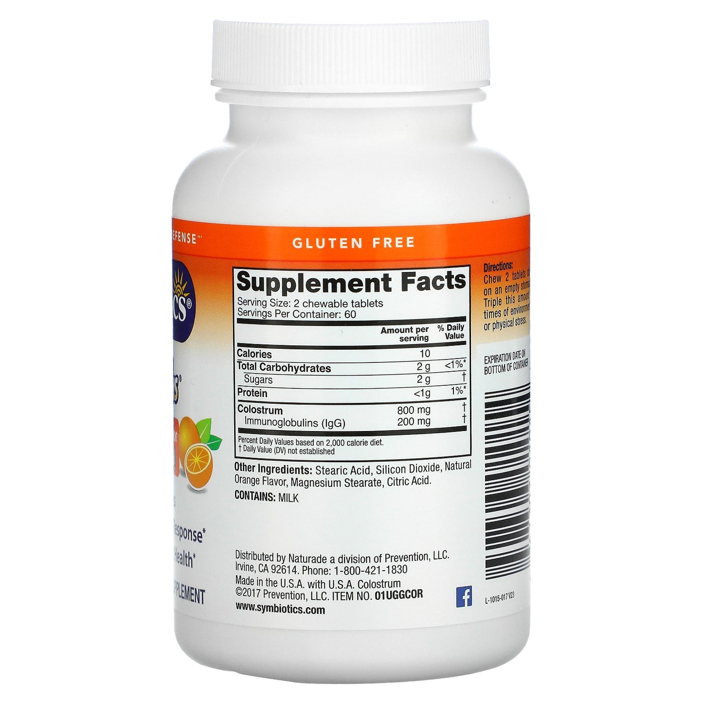 Symbiotics, Colostrum Plus, Orange Creme, 120 Chewable Tabs