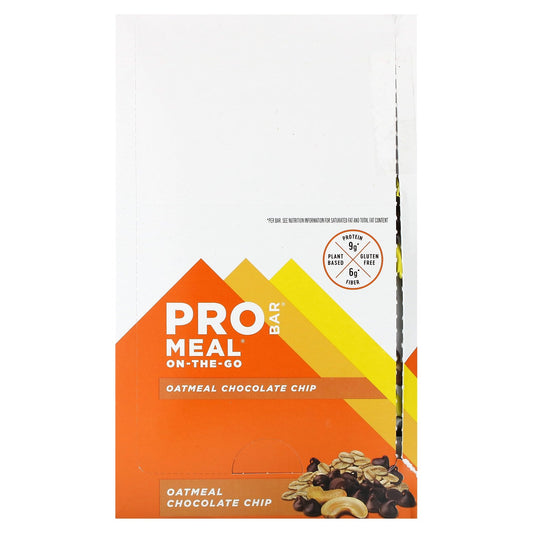 ProBar, Meal-On-The-Go, Oatmeal Chocolate Chip, 12 Bars, 3 oz (85 g) Each