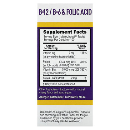 Superior Source, B-12, B-6 & Folic Acid, 100 MicroLingual Instant Dissolve Tablets