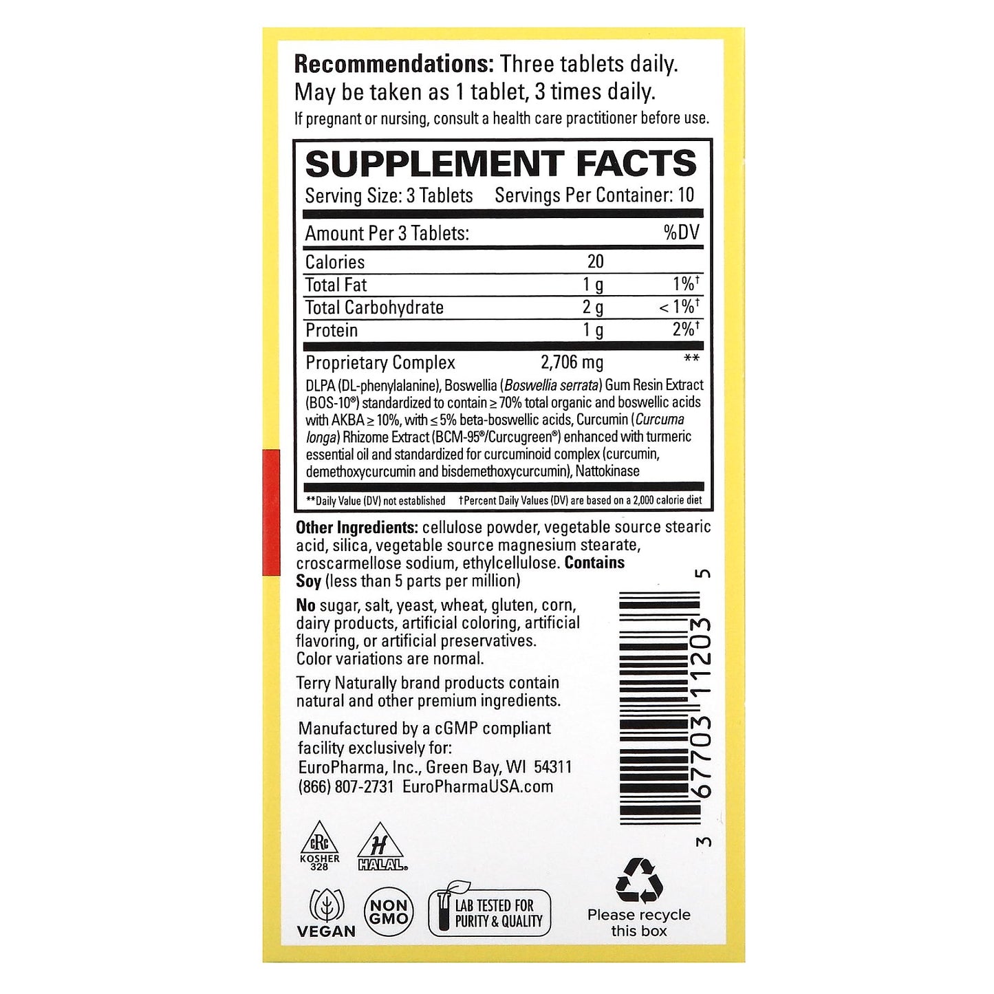 Terry Naturally, Curamin, Pain Relief, 30 Tablets