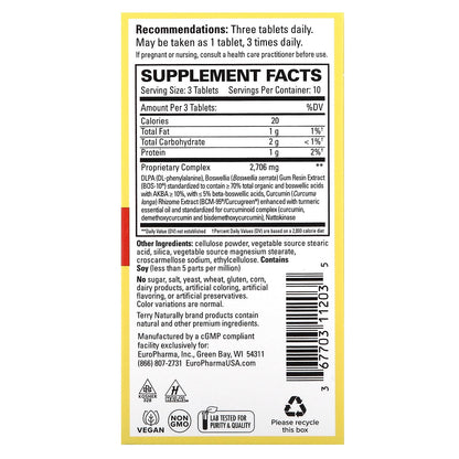 Terry Naturally, Curamin, Pain Relief, 30 Tablets