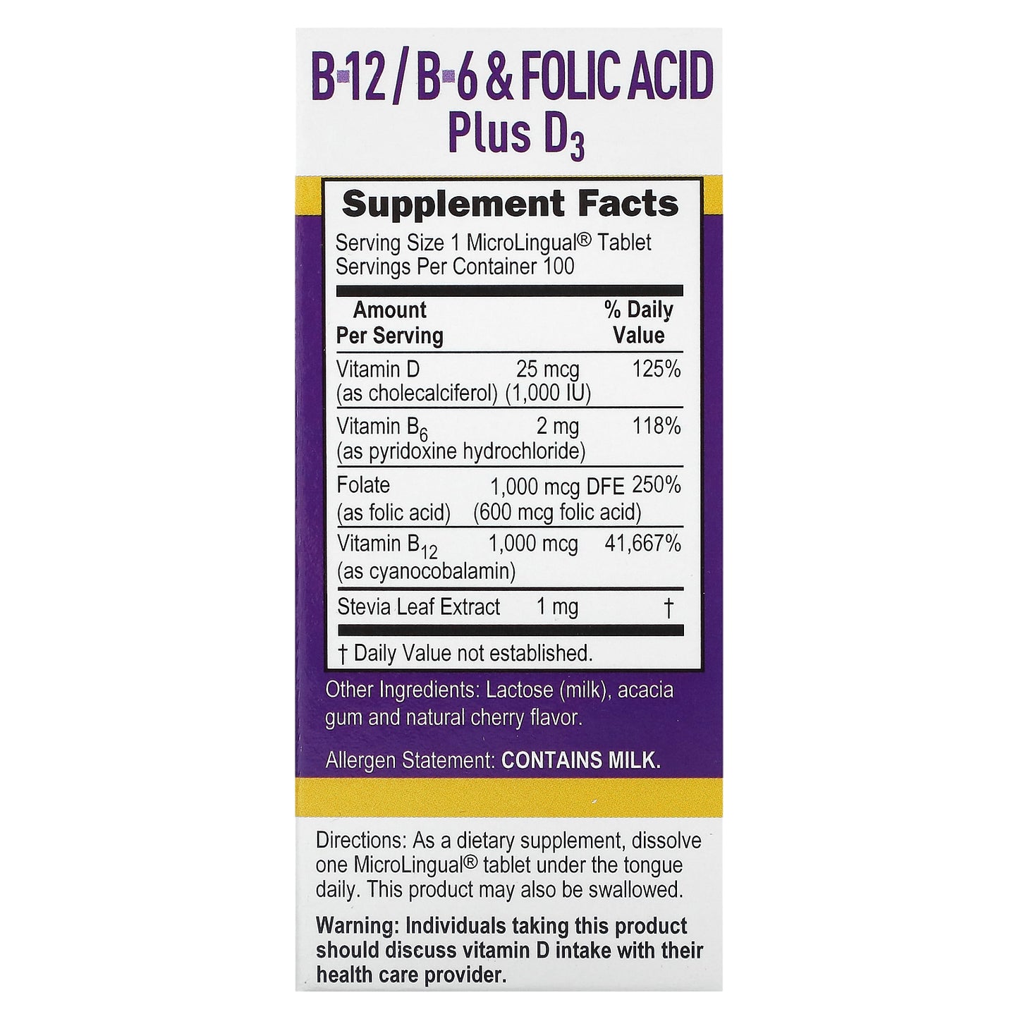 Superior Source, B-12, B-6 & Folic Acid, Plus D3, 100 MicroLingual Instant Dissolve Tablets