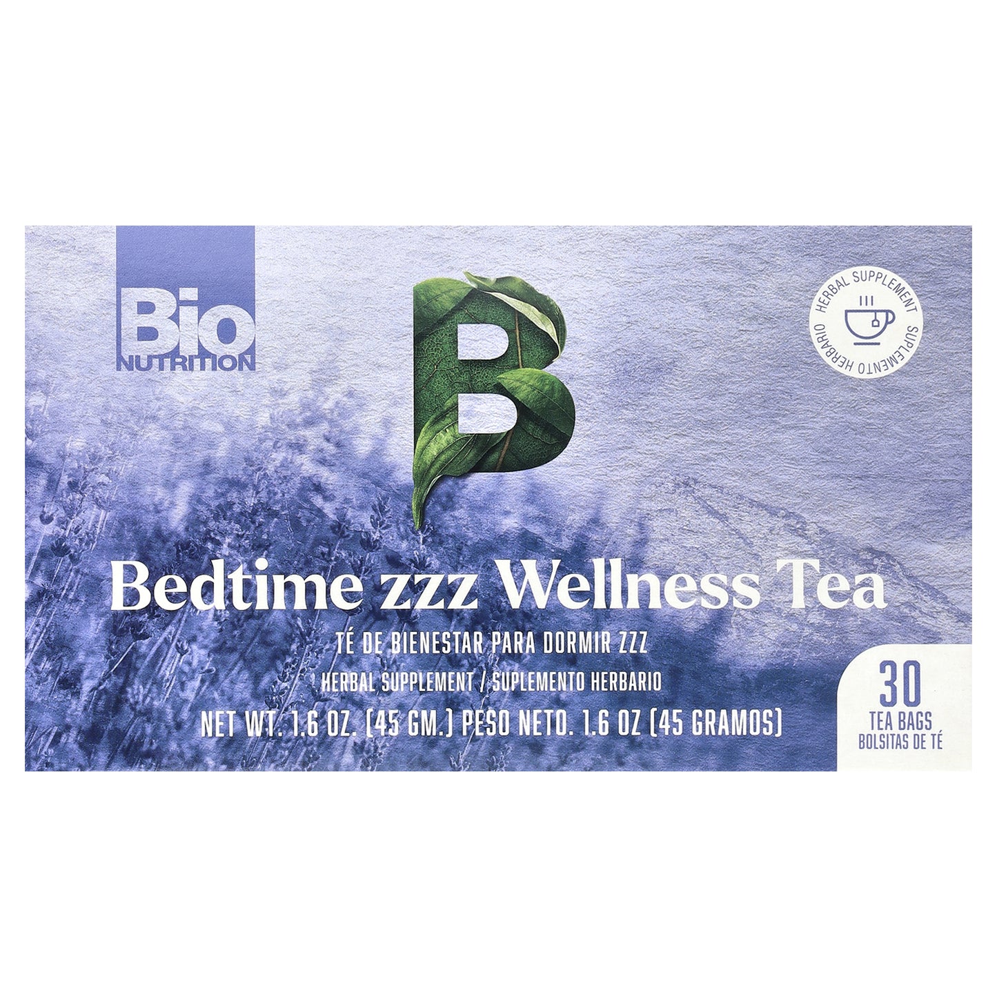 Bio Nutrition, Bedtime zzz Wellness Tea, Caffeine Free , 30 Tea Bags, 1.6 oz (45 g)