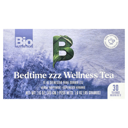 Bio Nutrition, Bedtime zzz Wellness Tea, Caffeine Free , 30 Tea Bags, 1.6 oz (45 g)