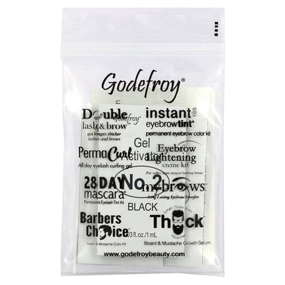 Godefroy, Instant Eyebrow Tint, Natural Black, 3 Application Kit