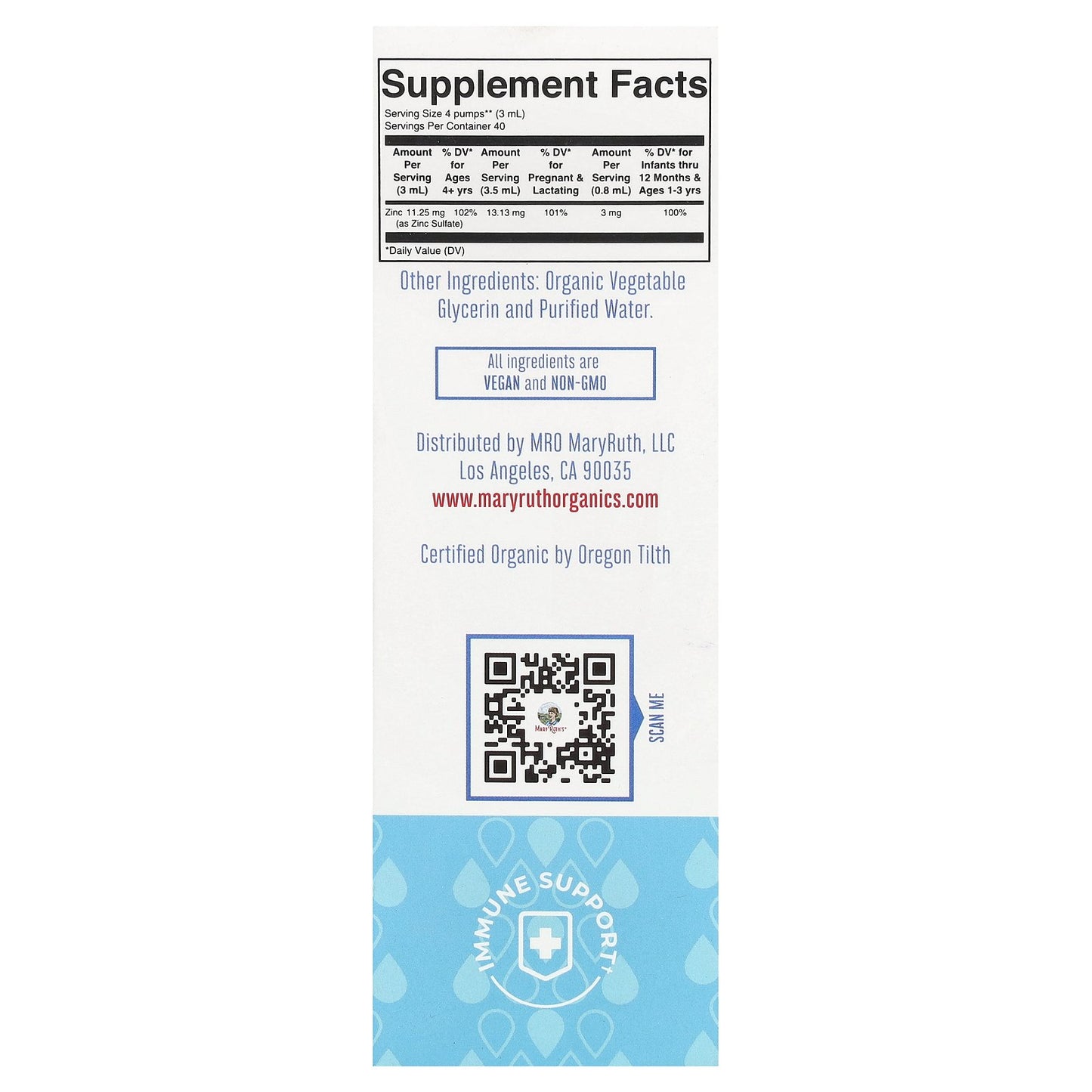 MaryRuth's, Organic Ionic Zinc Liquid Drops, Unflavored, 4 fl oz (120 ml)