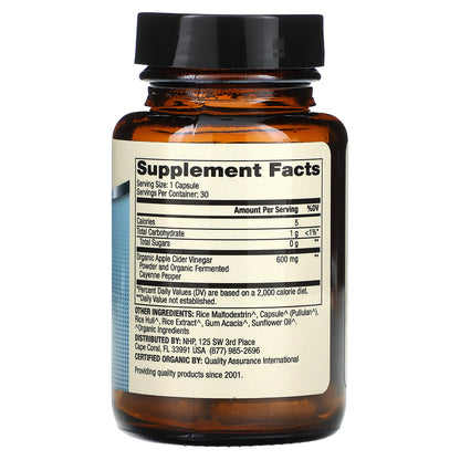 Dr. Mercola, Biothin, Apple Cider Vinegar and Fermented Cayenne, 30 Capsules