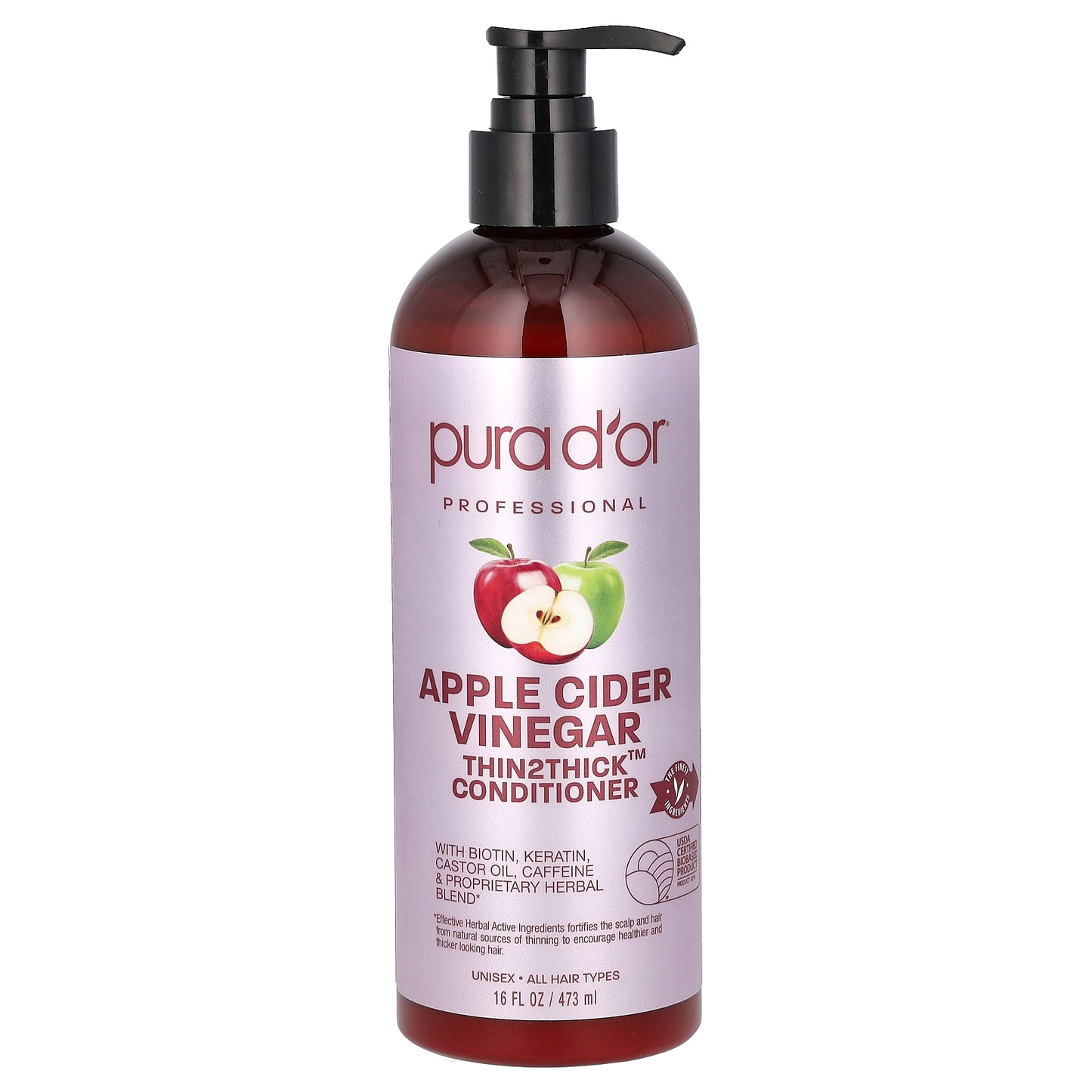 Pura D'or, Apple Cider Vinegar Thin2Thick Conditioner, 16 fl oz (473 ml)