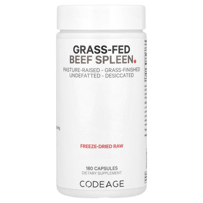 Codeage, Grass-Fed Beef Spleen, 500 mg, 180 Capsules