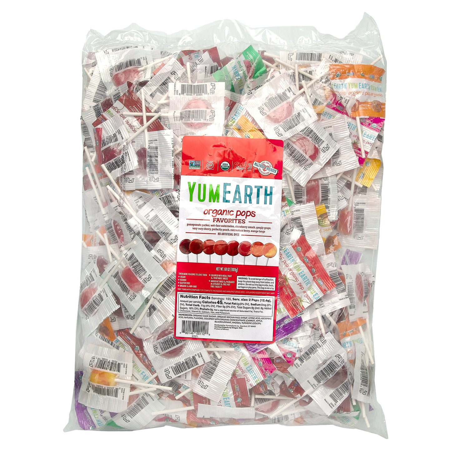 YumEarth, Organic Pops, Favorites, 68 oz (1,928 g)