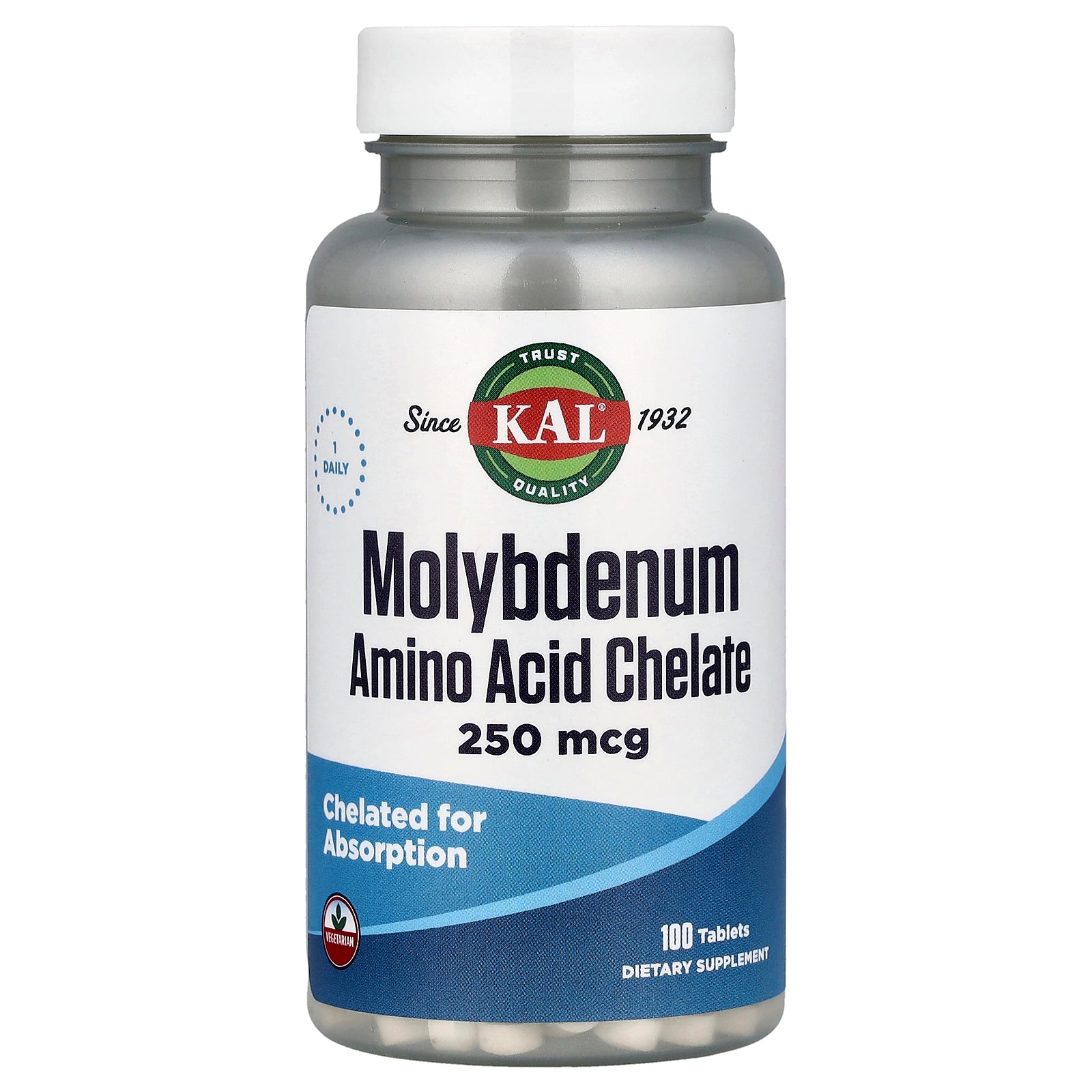 KAL, Molybdenum Amino Acid Chelate, 250 mcg, 100 Tablets