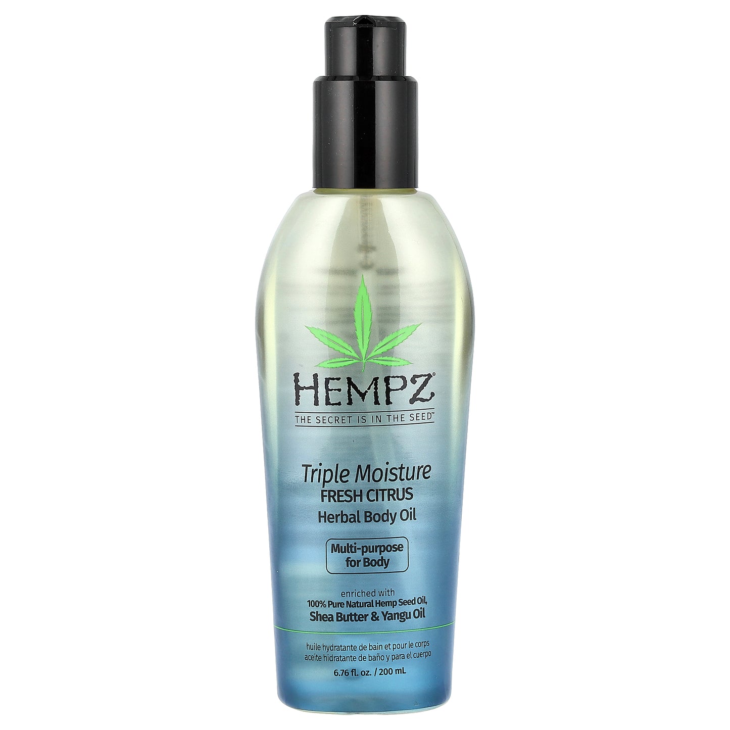 Hempz, Herbal Body Oil, Triple Moisture Fresh Citrus, 6.76 fl oz (200 ml)