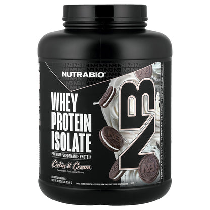 NutraBio, Whey Protein Isolate, Cookies & Cream, 5 lb (2,268 g)